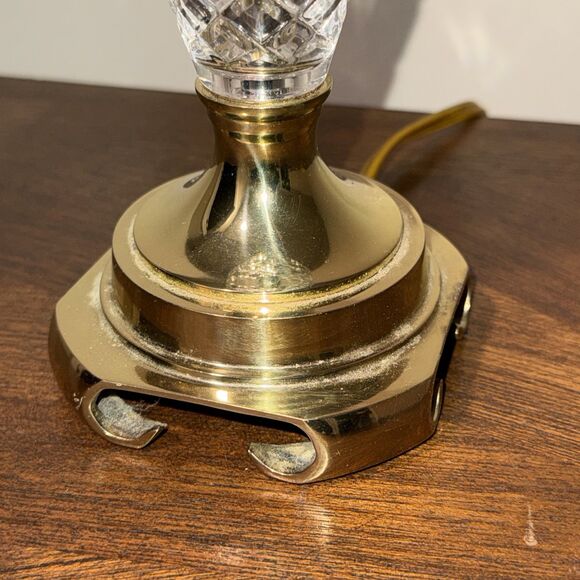 Vintage Crystal And Brass Table Lamp 18 Inch - Picture 2 of 6